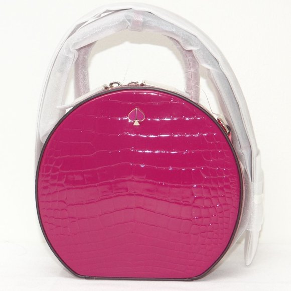 KATE SPADE ANDI croc embossed canteen bag BerryBlitz magenta PXRUA673
